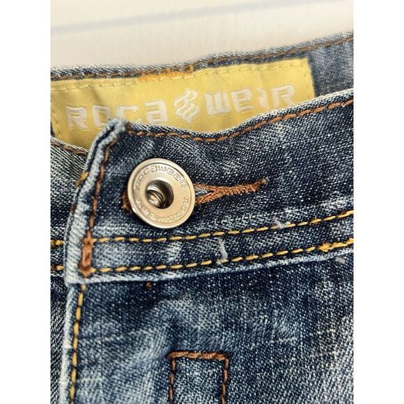 Vintage Rocawear‎ Blue Denim Shorts Mens Size 40 Y2K Baggy Embroidered Oversized - Picture 4 of 13